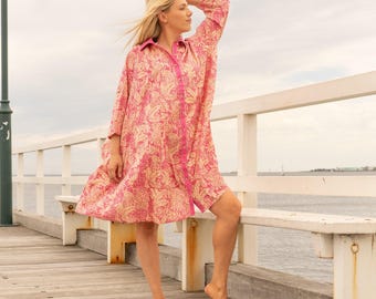 Vestido largo de algodón para mujer Tropical Paradise - Talla única