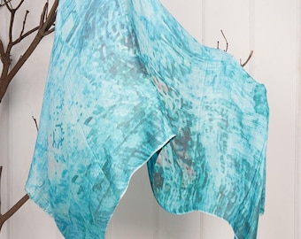 Silk Modal Scarf - Blue