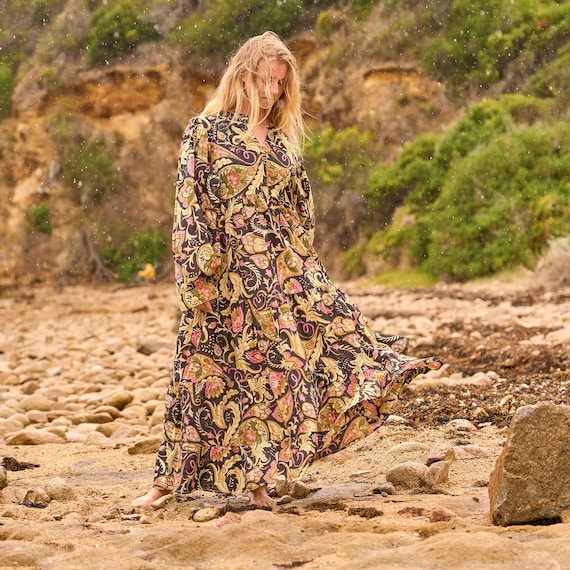 earthy boho dress Woodland Bloom Maxi Dress
