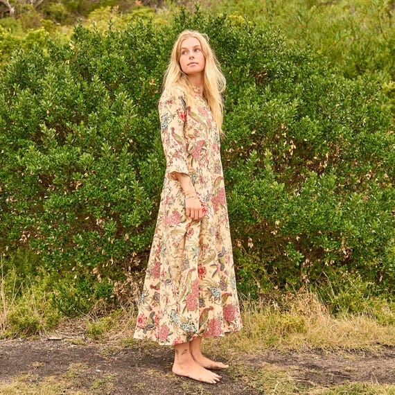 beige cotton maxi dress Botanicals easy on the earth black and red dresses Size:Us Size 18W research has shown that