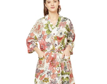 Calm Retreat' 100% Cotton Kimono Robe