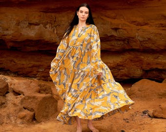 Vestido largo 'Azteca Allure' 100% algodón