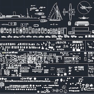 200+ AutoCAD Bundle: Furniture | Interior, People, Vehicles, Trees & Symbols, + FREE colorful furniture, 2D Blocks AWG compatible