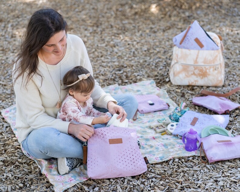 Set of 6 Diaper Bag Organizer Pouches/packing Cubes W/ Easy Open Diaper Clutch & Wet Dry Bag Etsy