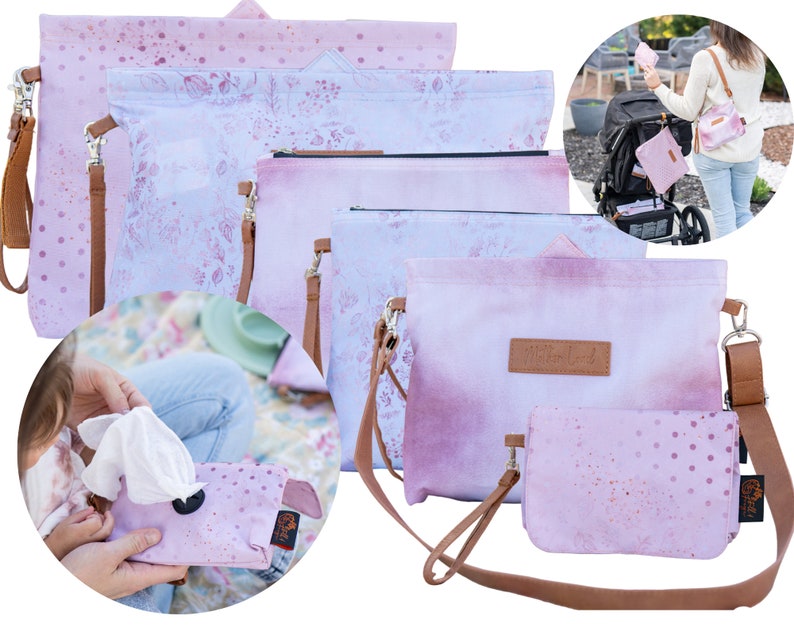 Set of 6 Diaper Bag Organizer Pouches/packing Cubes W/ Easy Open Diaper Clutch & Wet Dry Bag Etsy