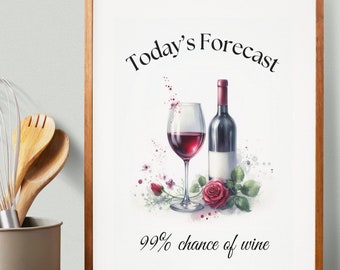 Printable Wine Wall Art, Kitchen Decor, Wine Lover Gift, Wall Decor, Instant Download, Funny Home Decor, Wine Quote, Kitchen Wall Art, Chef