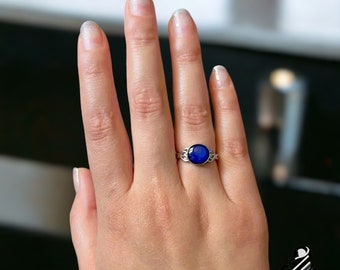 Bague d'humeur en argent 925, bague aux couleurs changeantes, bijoux d'humeur, lecture d'humeur, autisme, émotion, bague minimaliste, bague faite main, cadeau pour elle