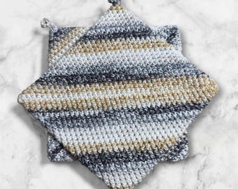 Crochet Cotton Potholder Set of 2 | Double-Layer Hot Pads, 100% Handmade Kitchen Heat Protection