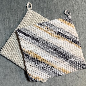 Crochet Potholder | Double Layer Potholder | Crochet Hot Pad | 100% Cotton Potholder | Heat-Resistant Kitchen Pot Holders | Crochet Trivet