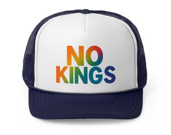 Gorra de camionero Rainbow No Kings / Gorra del orgullo, accesorio para festivales, ropa informal, gorra unisex, gorra de verano
