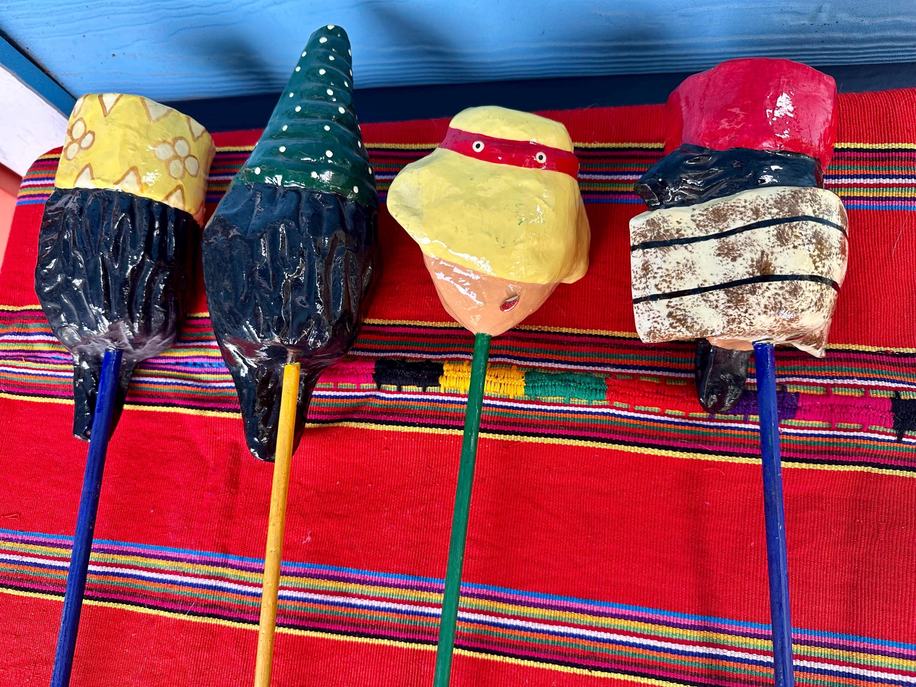 Vintage Mexican Rattles, Paper Mache Folk Art, Carnival, Mardi Gras ...