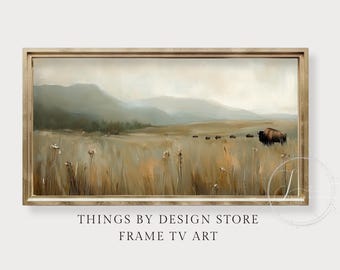 Yellowstone Impressionist style Painting TV Art | Rustic TV Art | Spring Frame TV Art