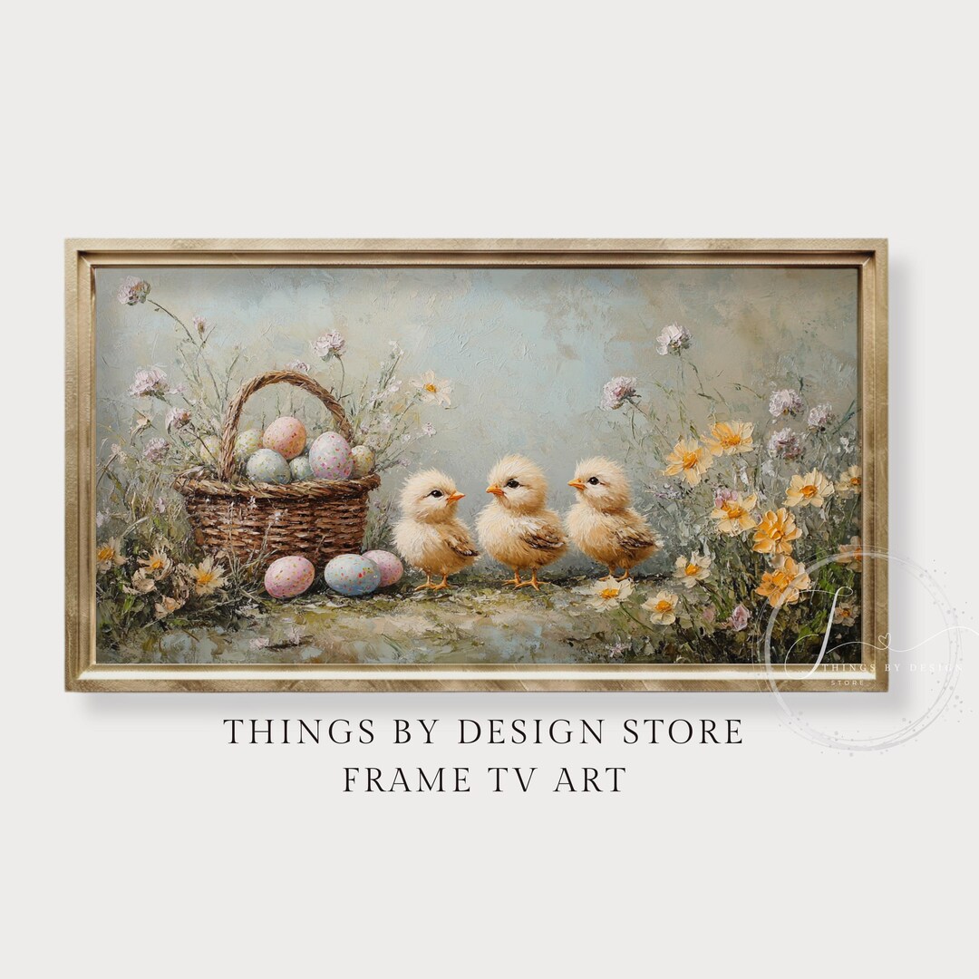 Cute Easter Chicks Frame TV Art | Spring TV Art | Spring Wildflowers TV ...