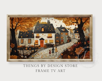 Autumn Afternoon Walk Frame TV Art | Cozy Countryside Fall Scene