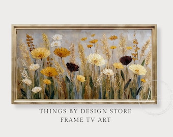 Autumn Wildflowers Frame TV Art | Moody Floral TV Art | Botanical Frame TV Art | Instant Download
