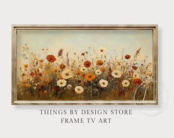 Autumn Meadow Frame TV Art | Fall Botanical Landscape  TV Decor
