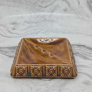 Handmade Ceramic Floral Ashtray | Retro | Vintage Reproduction