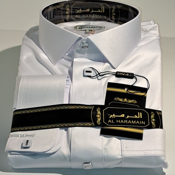 Mens Saudi Thobe Al-Haramain White All sizes Thawb/Thoub/Qamees/Jubbah/kamiss