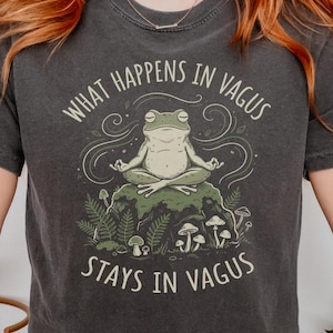 Vagus Nerve Shirt, Funny Meditating Frog Tee, Mental Health Awareness Tshirt, Sarcastic Yoga Top, Wellness Gift, Nervous System Graphic