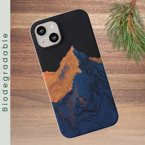 Biodegradable Mountain Phone Case, Topographic Phone Case, Hiker Mobile Case, Topo Map iPhone Cover, Eco Friendly Mobile Case, Samsung (403)
