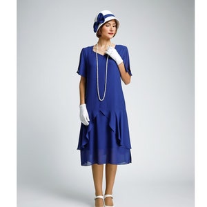 Dark blue 1920s dress with sweetheart neckline, Lady Mary dress, 1920s high tea dress, Great Gatsby dress, flapper dress, 1920s clothing