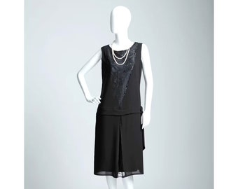 karen kane mixed lace dress Karen Kane V Neck Scallop Hem Lace Dress, XS, Black