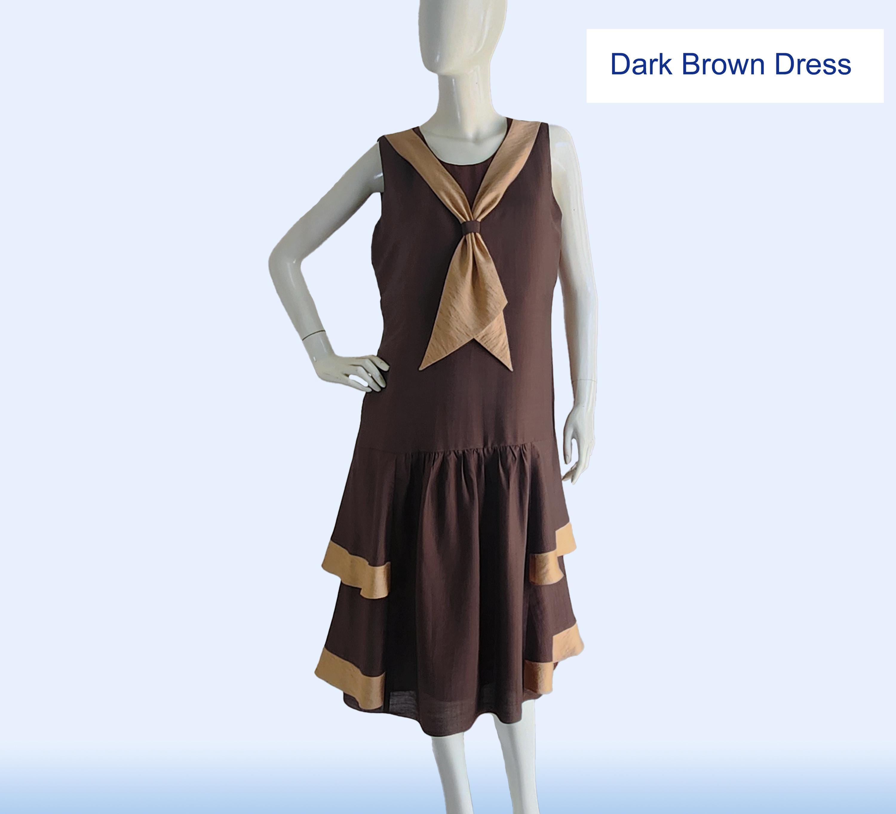 brown tea party dress Rebel Romance Mushroom Tea Party Pinafore Swing Dress Brown main image 0