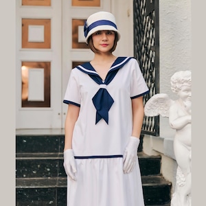 White Sailor Dress - Etsy