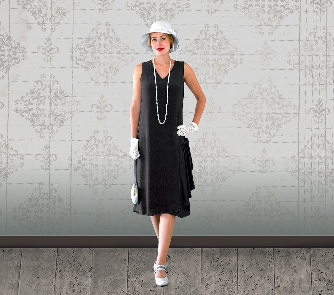 black flapper dress ModCloth ensuring elegance for every wearer 1920s Beaded Mable Flapper Dress