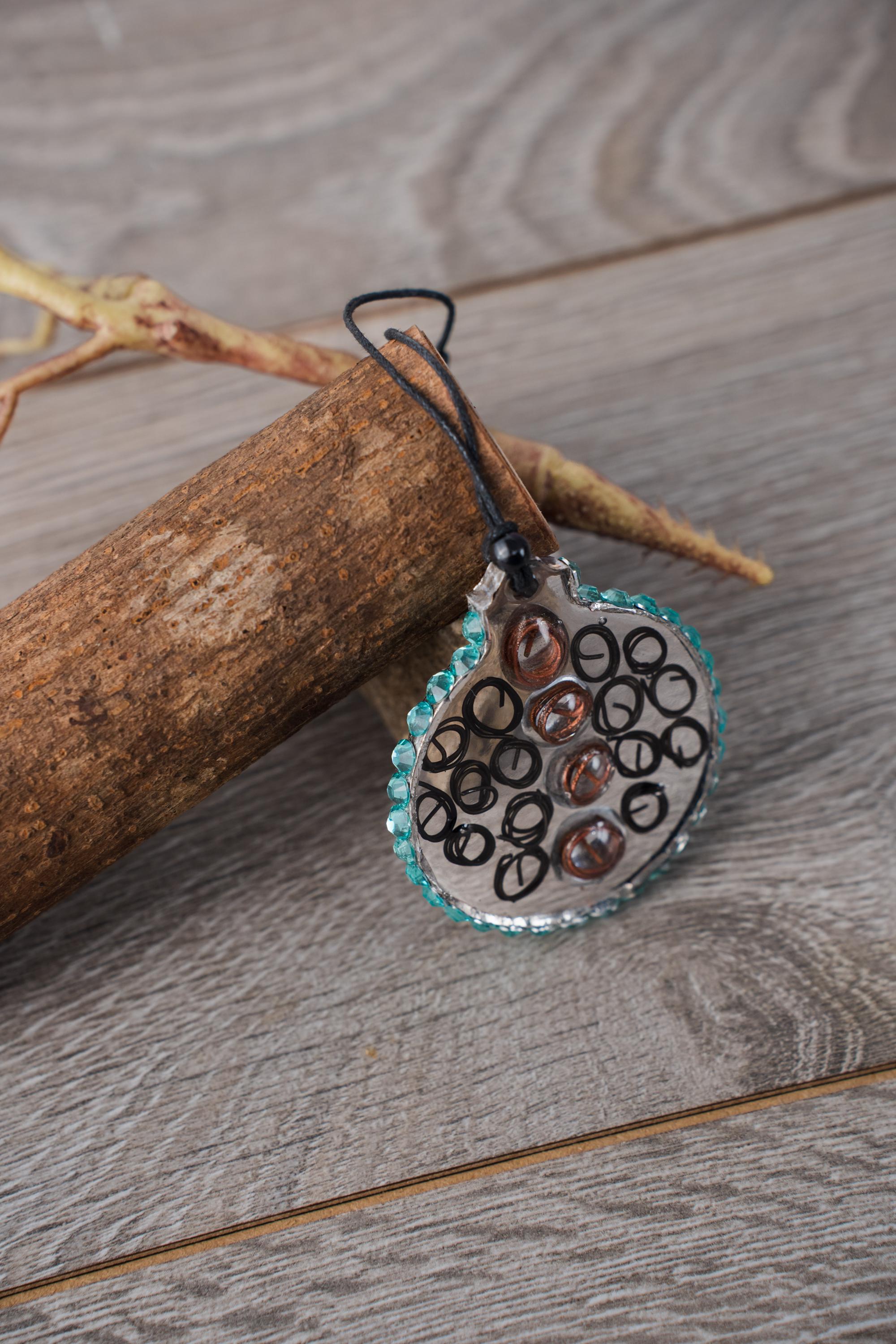 Wire Moons - Resin ornament featuring a unique theme of wire moons and a rhinestone halo - Thumbnail 4
