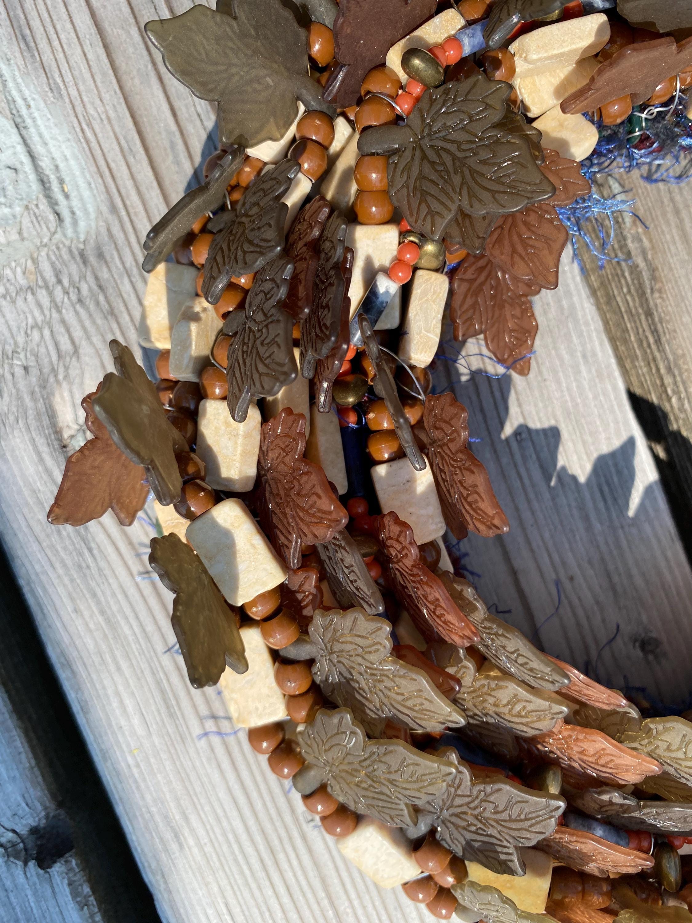 Autumn Growth - Recycled Handcrafted Eco-Friendly Décor Rustic Wall Art Unique Home Gift Handmade Upcycled Metal Stone Wreath Studio - Thumbnail 4