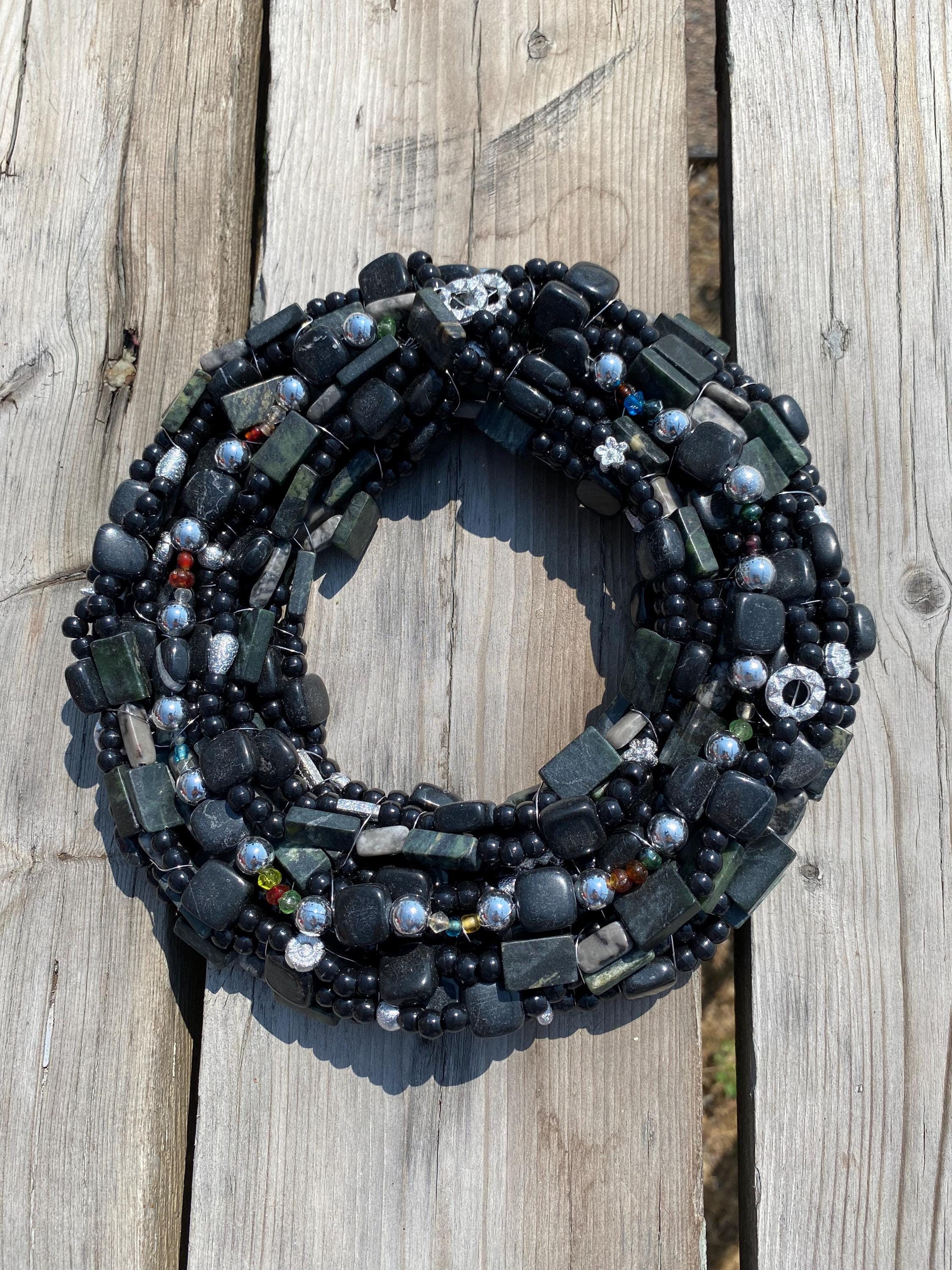 Bush Fire - Recycled Handcrafted Eco-Friendly Décor Rustic Wall Art Unique Home Gift Handmade Upcycled Metal Stone Wreath Studio