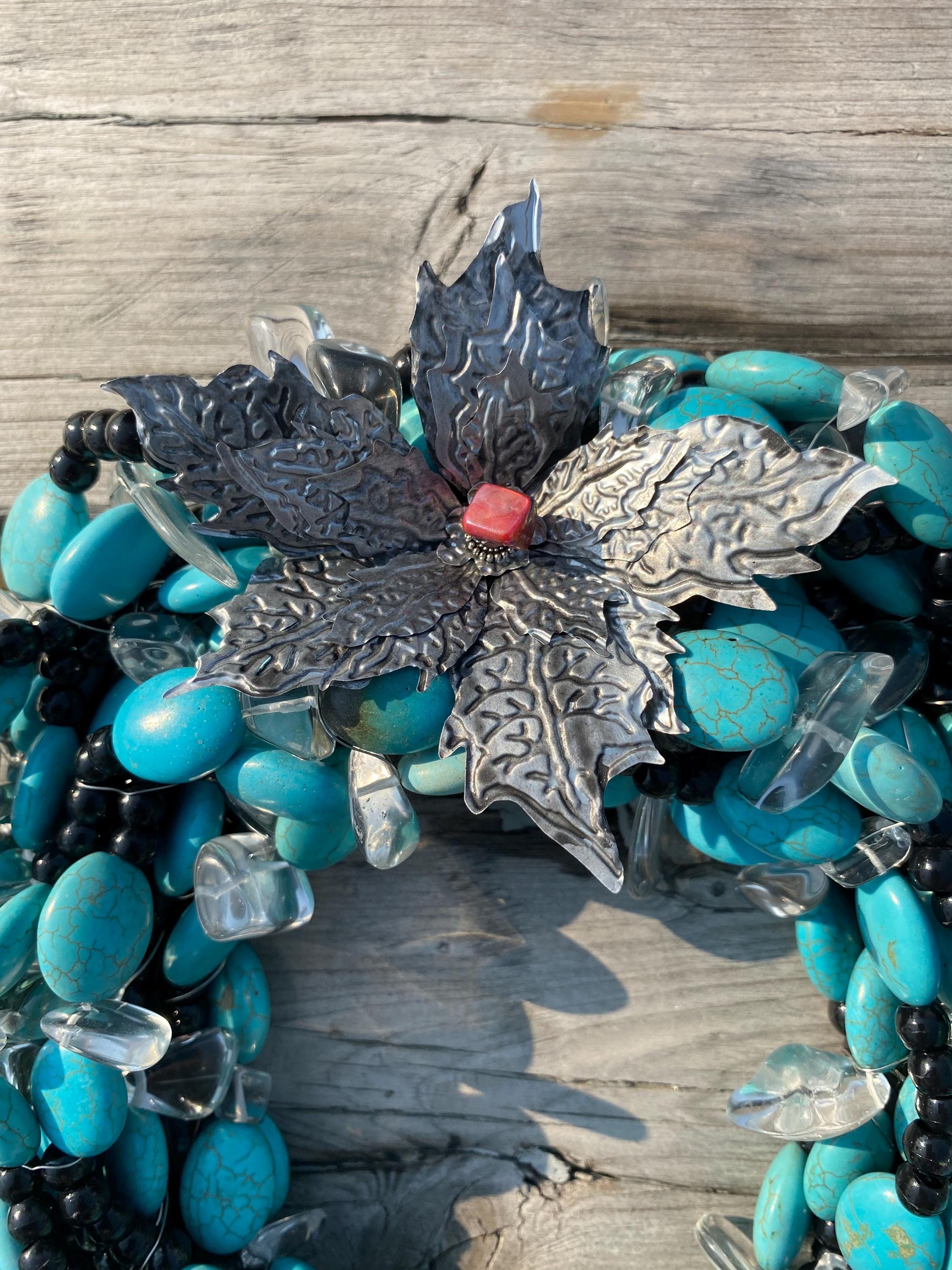 Lake Waters - Recycled Handcrafted Eco-Friendly Décor Rustic Wall Art Unique Home Gift Handmade Upcycled Metal Stone Wreath Studio - Thumbnail 3