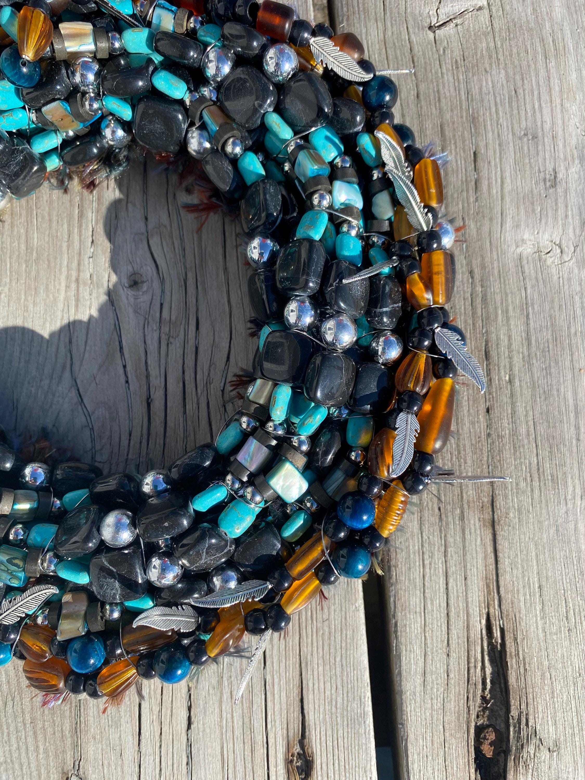 Rushing Water - Recycled Handcrafted Eco-Friendly Décor Rustic Wall Art Unique Home Gift Handmade Upcycled Metal Stone Wreath Studio - Thumbnail 3