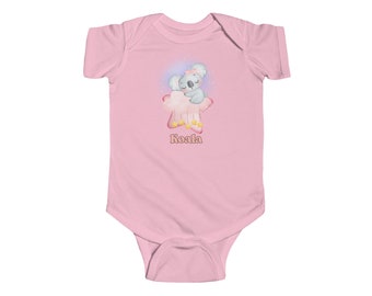 Baby Onesie; Cute Infant Fine Jersey Koala All-in-One Body Suit - Snuggle Up in Starry Style