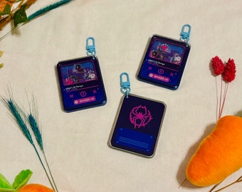 Spiderverse Spotify Shaker Acrylic Keychains