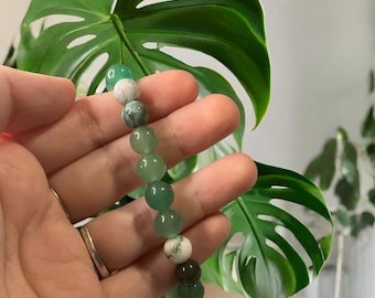 Moss Agate x Green Aventurine Bracelet | Crystal Bracelet | Crystal Jewelry