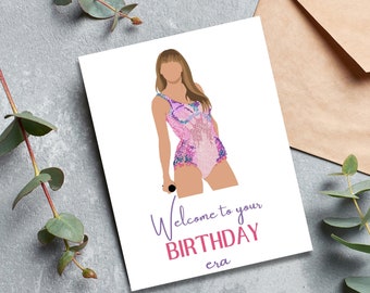 Taylor Swift Birthday Card, Happy Birthday card Funny, Eras Tour Card, Birthday Era Card, Happy Bday Taylor Swift, Swiftie Birthday Card