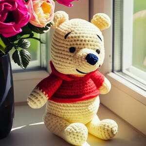 Haakpatroon beer, haakpatroon schattige beer amigurumi, honingpot pluche doe-het-zelf, amigurumipatroon pdf