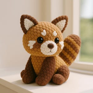 Haakpatroon rode panda amigurumi – schattige knuffel pdf-zelfstudie voor beginners, pdf-patroon amigurumi, haakpatroon cadeau