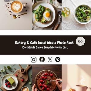 Kit per i social media del ristorante: oltre 100 foto di cibo e modelli Canva