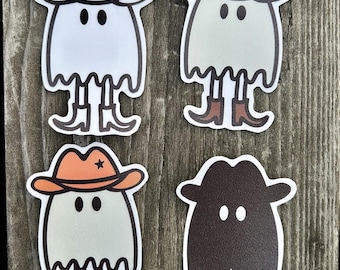 Ghost Cowboy Sticker // Spooky Season // Halloween // Cute Ghost