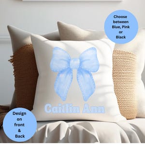 Custom Square Pillow for Baby Name Pillow College Dorm Personalized Throw Pillow Spun Polyester Square Pillow Gift for Girl bedroom Teacher
