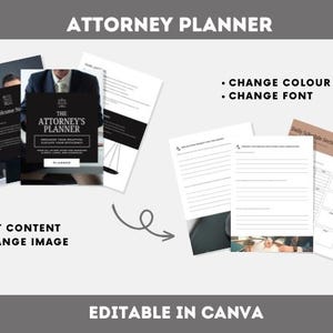 Attorney Planner, Lawyer Client Organizer, Law Firm Planner, Legal Case Template, Editable Attorney Office Planner, Instant Download