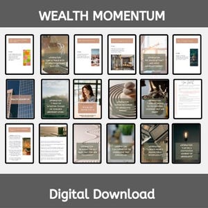 Wealth Momentum Canva Template: Abundance & Money Mindset Planner (Digital Download)