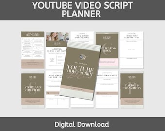 YouTube Video Script Planner: Content Creator Template (Digital Download)