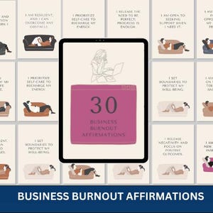 30 cartes d'affirmations pour l'épuisement professionnel, boîte à outils professionnelle, motivation professionnelle et soutien à l'état d'esprit, téléchargement numérique, modèle Canva modifiable