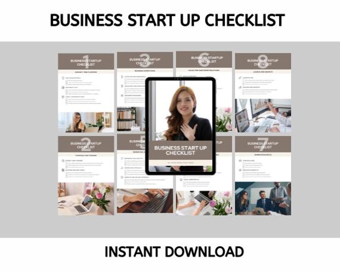 Business Startup Checklist Template Editable Entrepreneur Planner