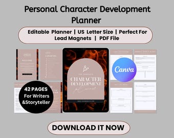 Character Development Planner: Writer&#39;s Workbook (Digital Download)