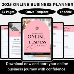 Online Business Planner: Weekly & Monthly Digital Template (Editable)